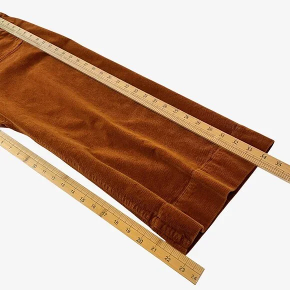 Maeve The Colette Corduroy Pants Womens 29P Orange Cropped Wide Leg Petite - Picture 10 of 10